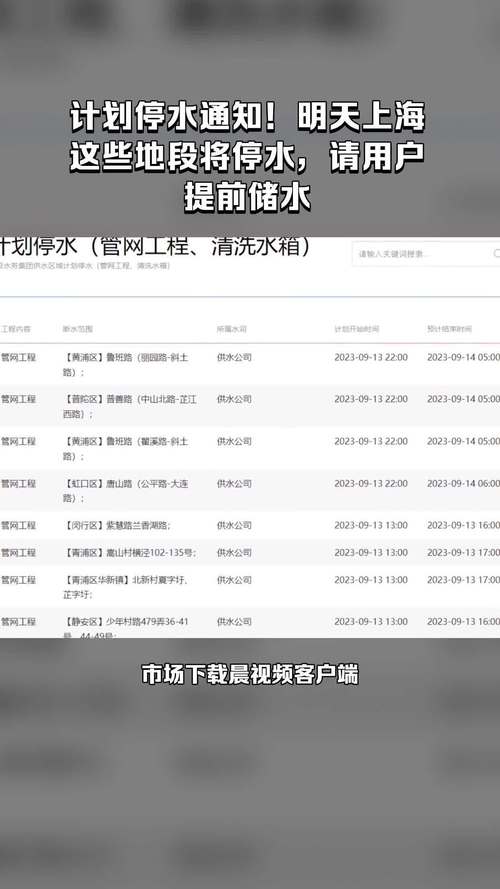 上海停水通知：就在明天！涉及这些区域