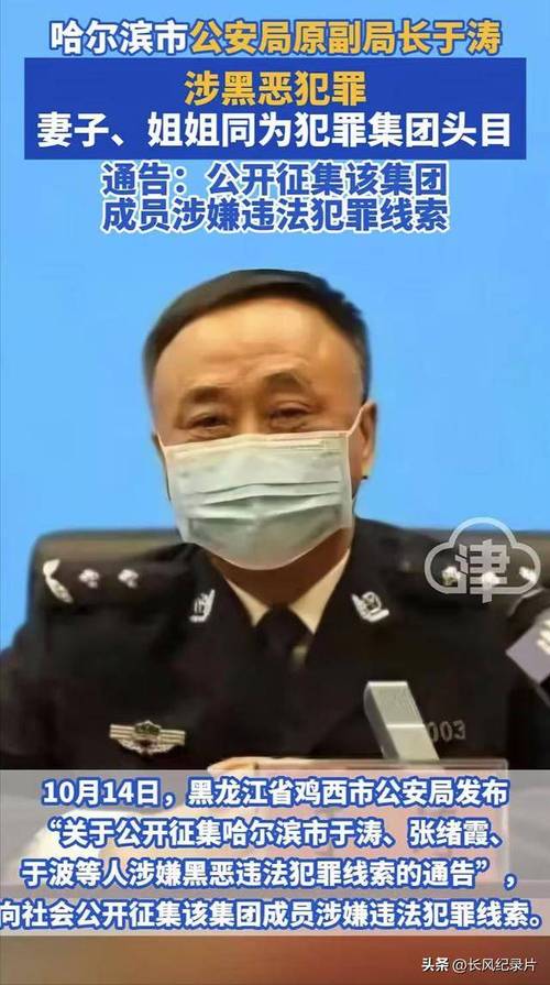 黑龙江省哈尔滨市公安局原二级巡视员于涛接受审查调查